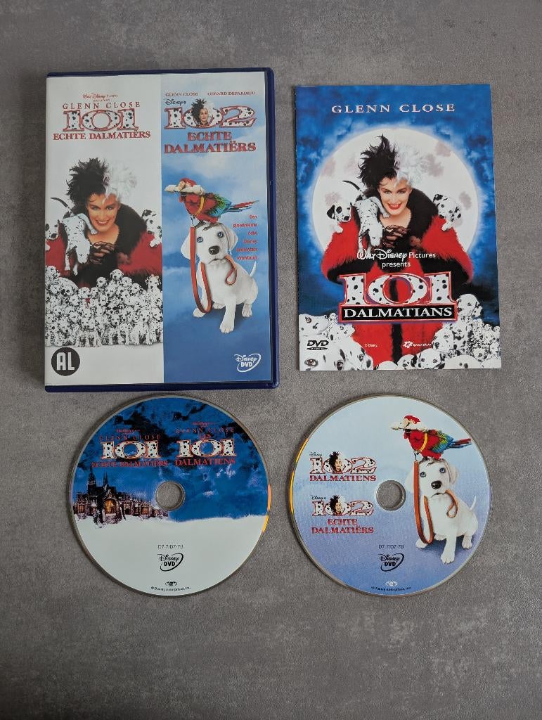 101 & 102 echte dalmatiers DVD, Alle leeftijden, Ophalen of Verzenden, Zo goed als nieuw