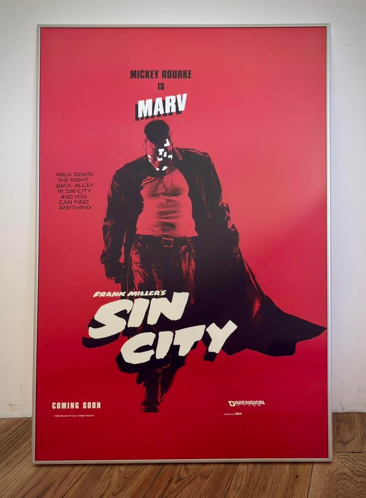 Poster Sin City (2005) in alu wissellijst, Ophalen, Zo goed als nieuw, A1 t/m A3, Muziek