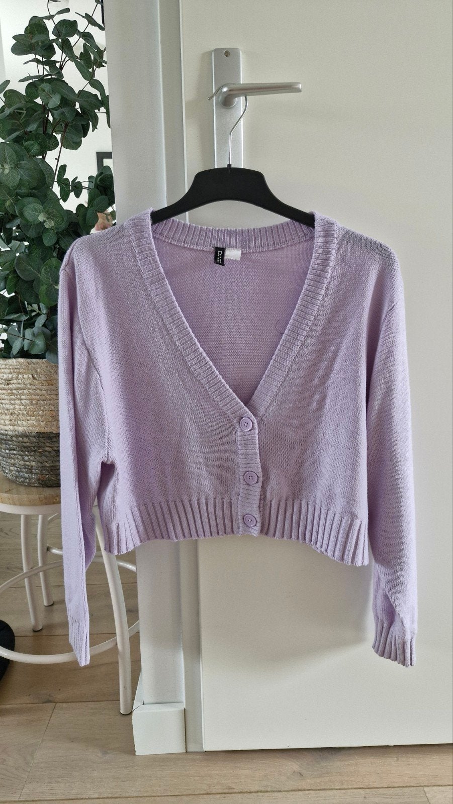 Lila gebreid vestje van H&M Divided, maat L, Maat 42/44 (L), Ophalen of Verzenden, Zo goed als nieuw, Paars