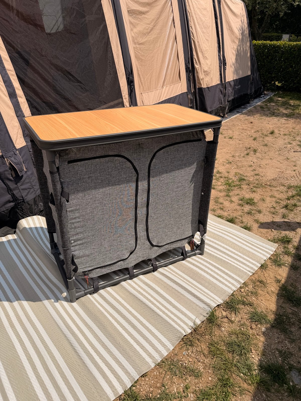 Bo-camp campingkast 2 stuks met bamboe blad opvouwbaar, Ophalen, Gebruikt