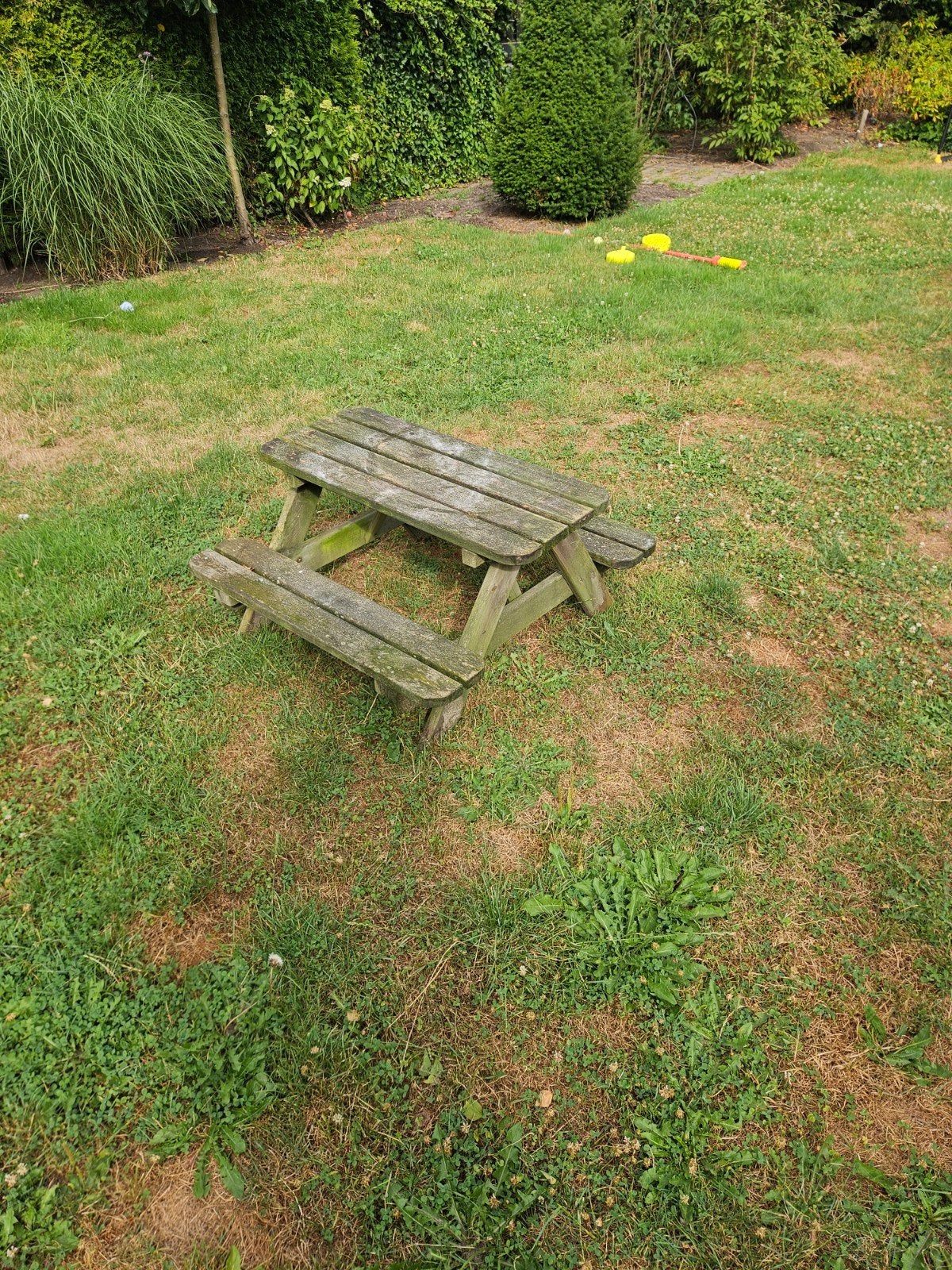 Houten kinder picknicktafel voor buiten, Ophalen of Verzenden, Gebruikt, Hout, Kinderpicknicktafel