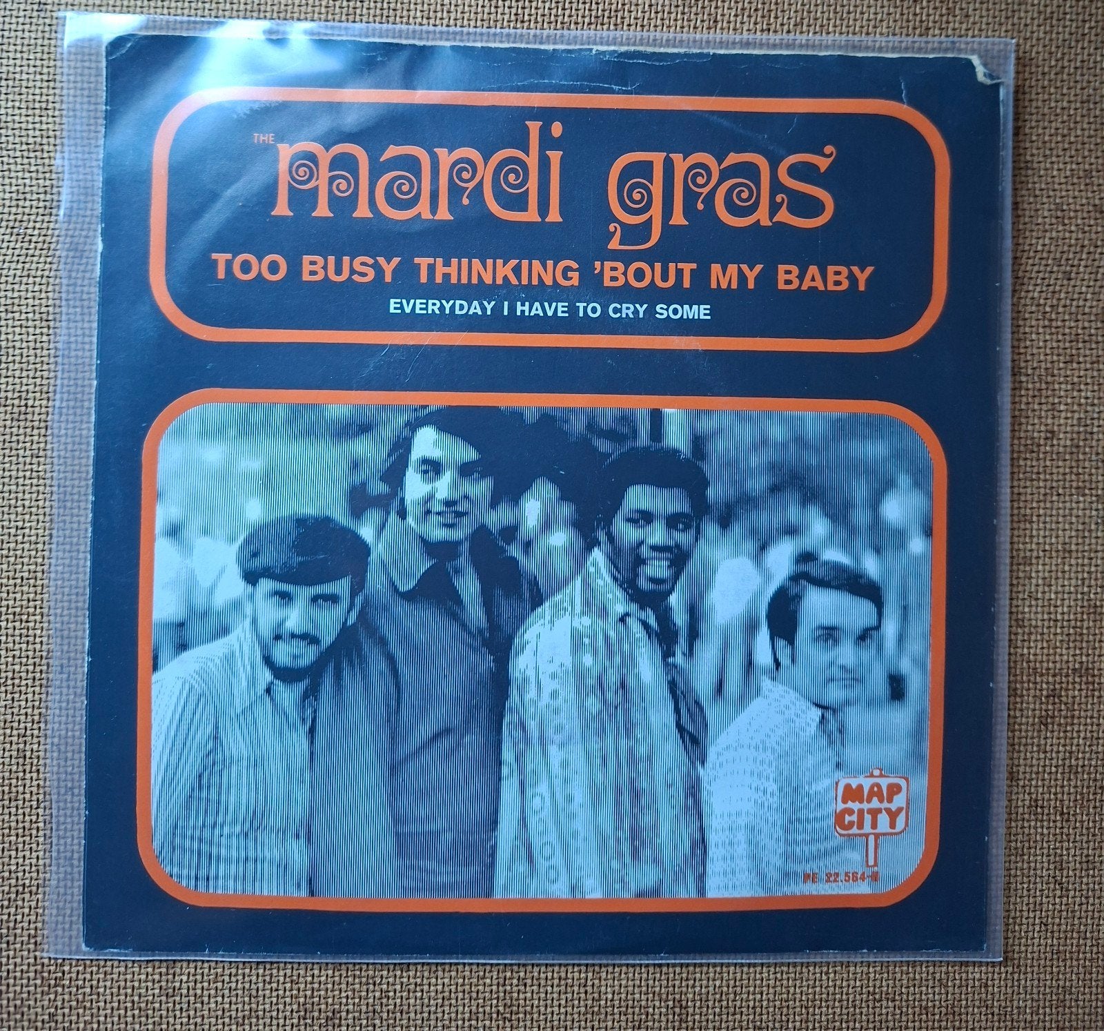 Mardi gras  - Too busy thinging bout my baby - TOP, Ophalen of Verzenden, Gebruikt, 7 inch, Pop