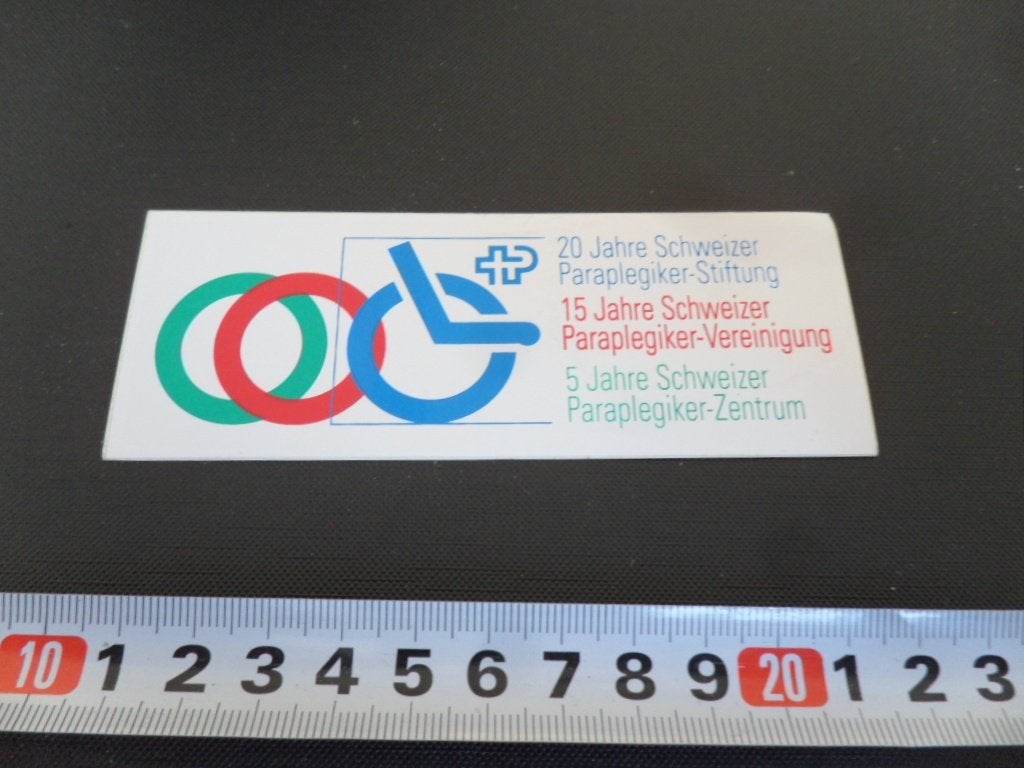 sticker 20 Jahre Schweizer Paraplegiker - Stiftung, Ophalen, Zo goed als nieuw