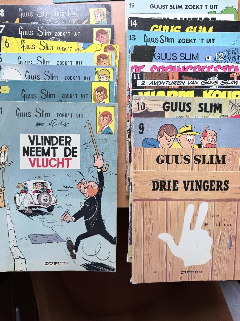 Guus Slim delen 1 t/m 15, Meerdere stripboeken, Ophalen of Verzenden, Gelezen