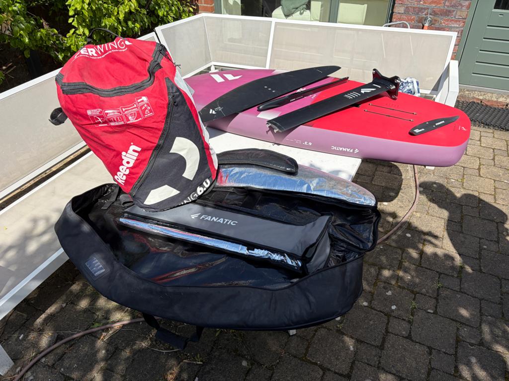 Fanatic Sky Wing 6'3" met Wing en Foil, Ophalen, Zo goed als nieuw, Wingsurfset