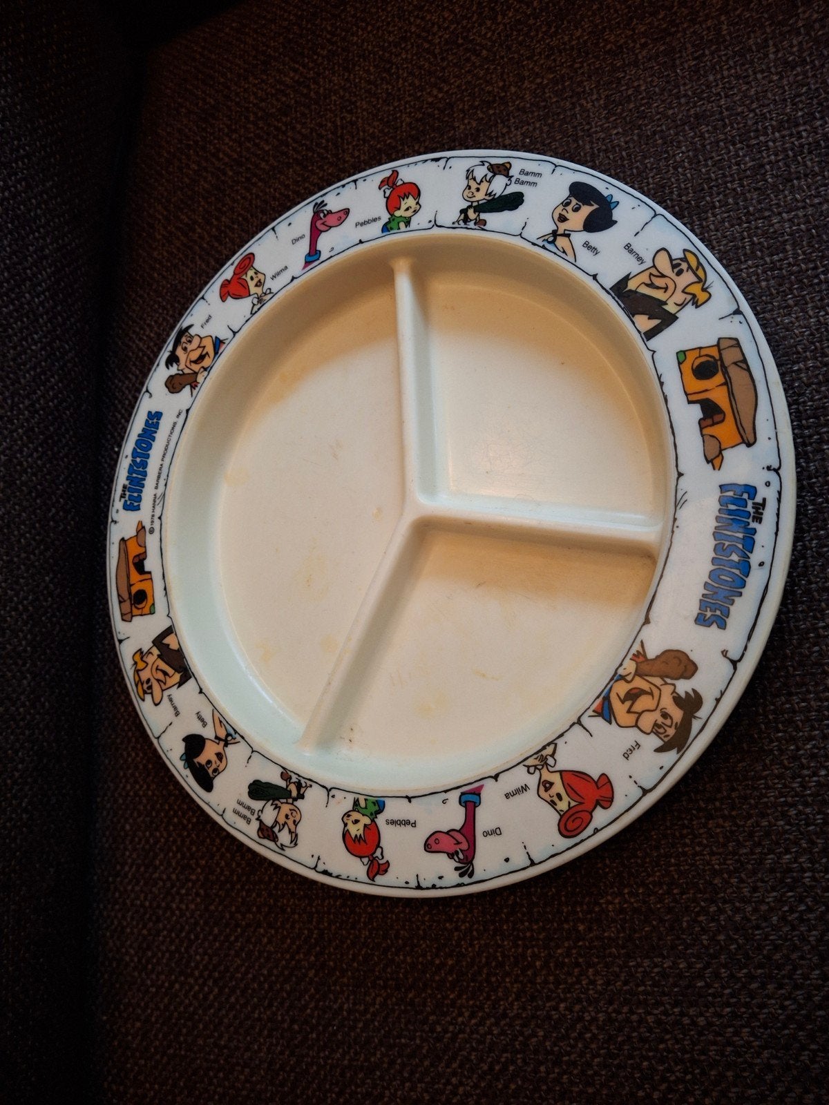 Flinstones plastic kinder bordje jaren 70, 1978, Verzamelen, Ophalen of Verzenden, Huis en Inrichting