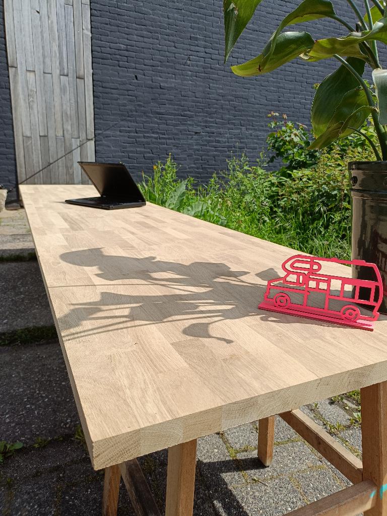 Eiken werkblad, Doe-het-zelf en Verbouw, Werkbanken, Zo goed als nieuw, 170 cm of meer, Ophalen