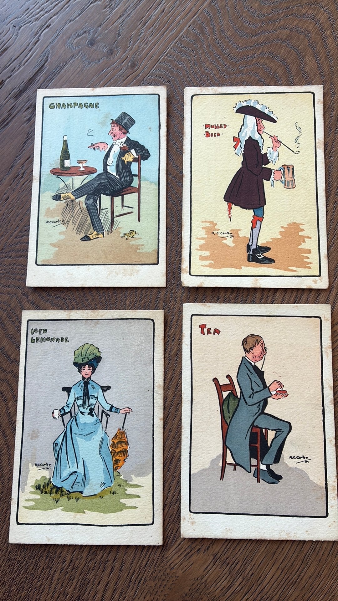 Dranken. Champagne,bier,limonade, thee drinken, Ophalen of Verzenden, Voor 1920, Ongelopen, Overige thema's