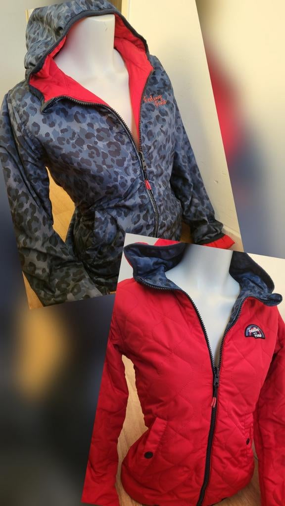 Stoere Reversible zomerjas met Panterprint 2 in 1, Blauw, WE, Ophalen of Verzenden, Zo goed als nieuw