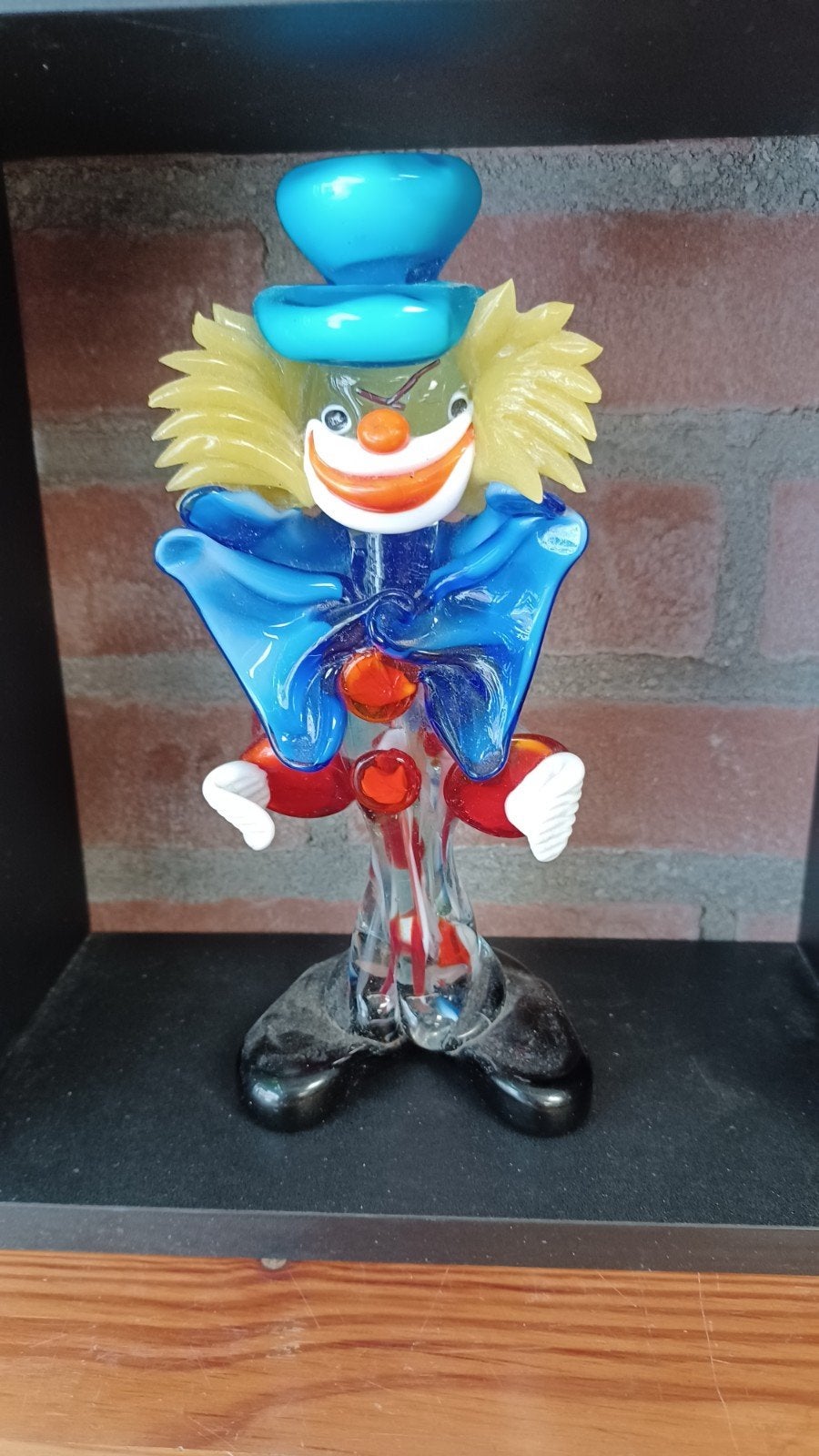 Murano glazen clown - Puntgaaf, Ophalen of Verzenden