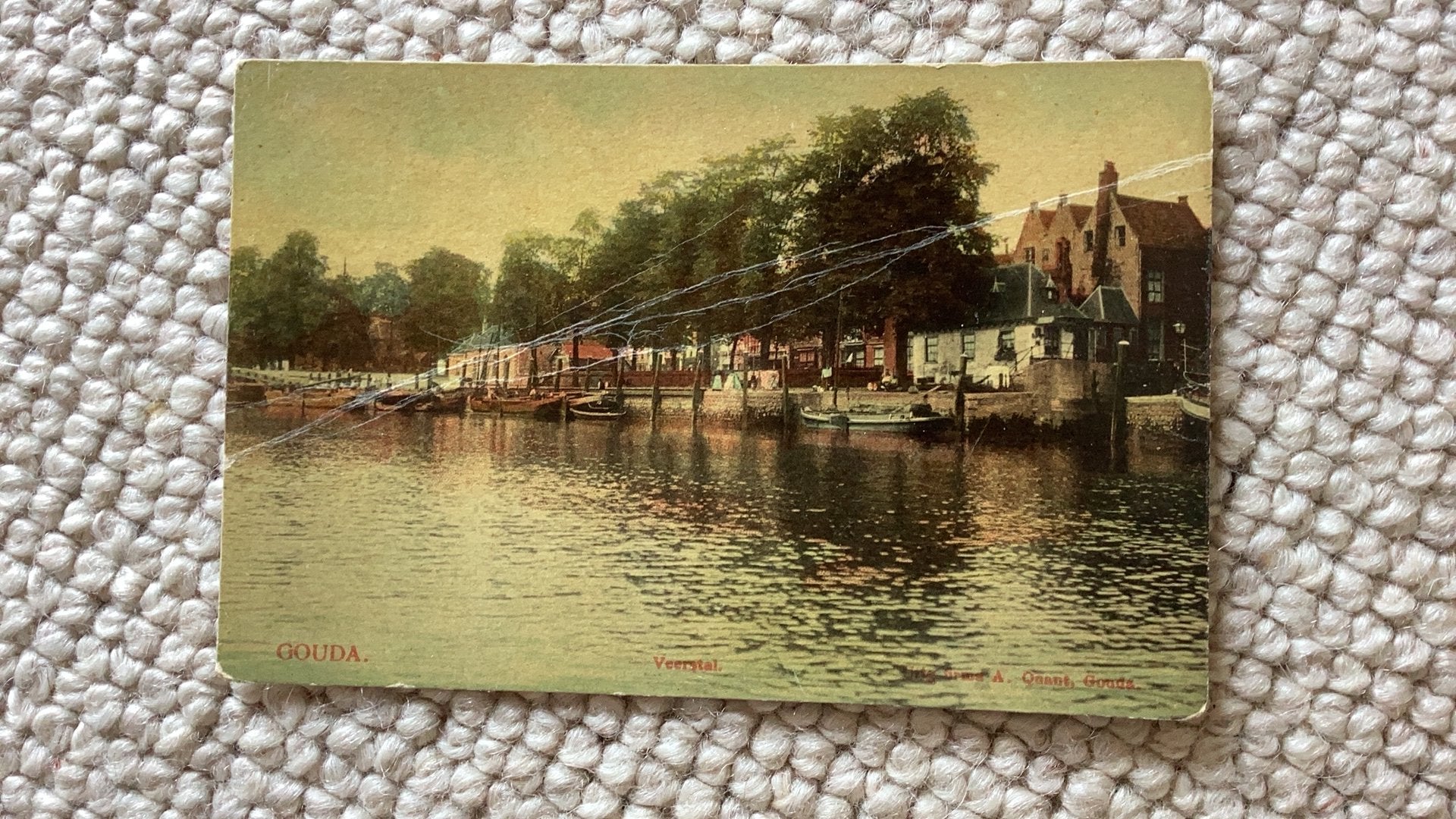 Ansichtkaart Gouda Veerstal 1910. 971, Ophalen of Verzenden, Voor 1920, Gelopen, Zuid-Holland