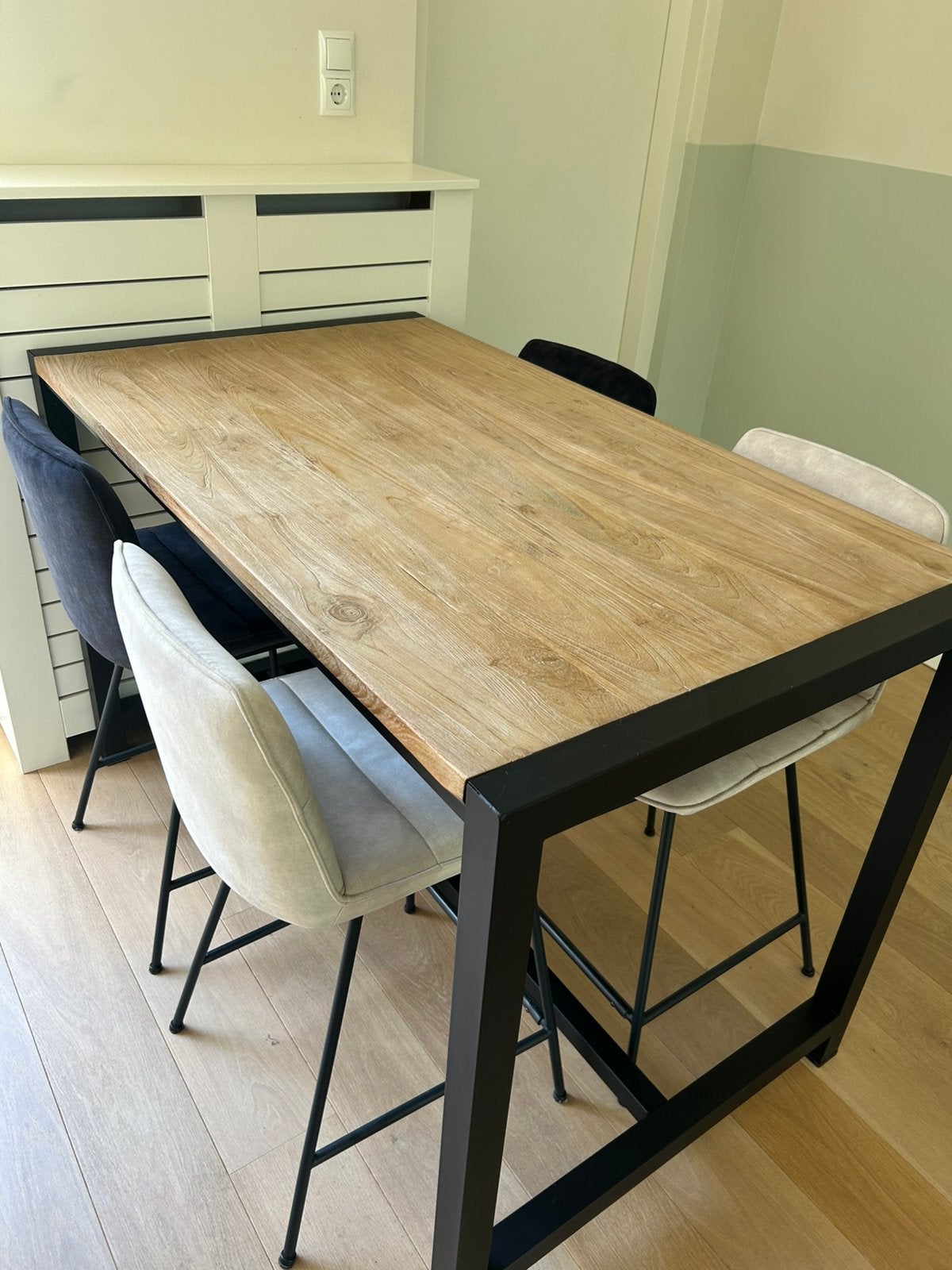 Eettafel met stoelen, Huis en Inrichting, Tafels | Eettafels, Ophalen, Overige materialen, 100 tot 150 cm, 50 tot 100 cm