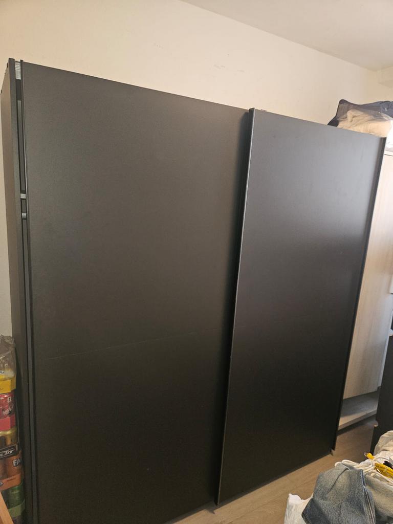 Kledingkast Vught Donkergrijs - 179x198x64 cm, Ophalen, Gebruikt, 150 tot 200 cm, Metaal