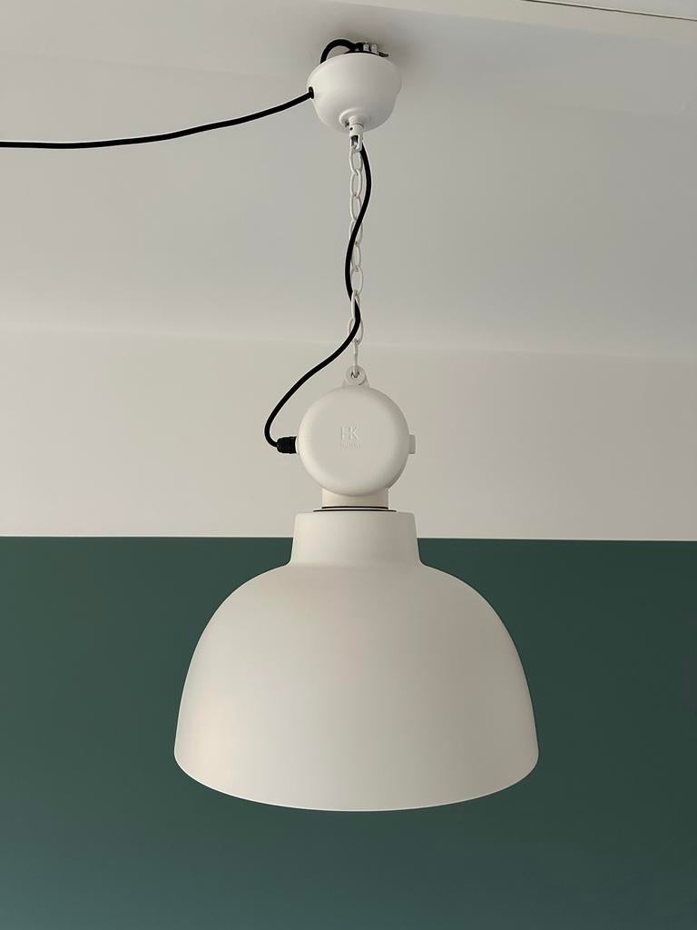 Set van 2 HK living factory hanglampen wit, Huis en Inrichting, Lampen | Hanglampen, Ophalen, Gebruikt, Metaal, Minder dan 50 cm