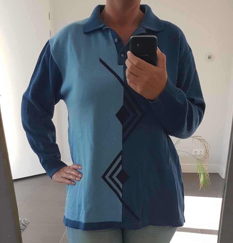 Trui Blauw Perfect XL Polokraag, Verzenden, Zo goed als nieuw, Maat 46/48 (XL) of groter, Blauw
