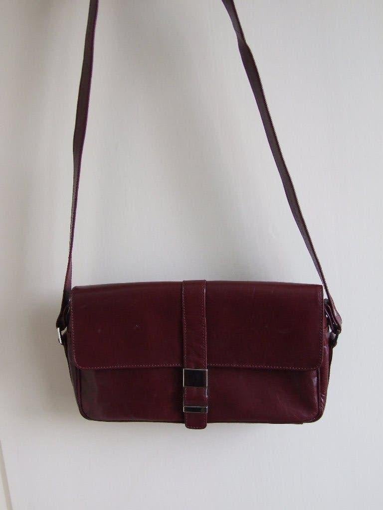 Czanne zeer nette leren aubergine kleurige tas, Ophalen of Verzenden, Zo goed als nieuw, Overige kleuren, Schoudertasje