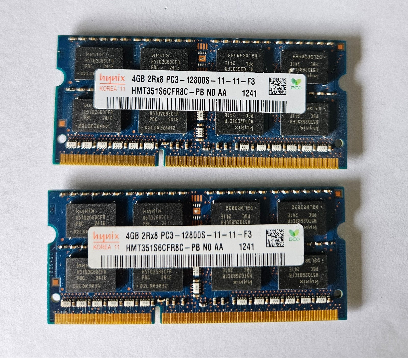 2x Hynix 4GB DDR3 SO-DIMM PC3-12800S – 8GB totaal - Ongetest, Ophalen of Verzenden, DDR3, Laptop, 4 GB