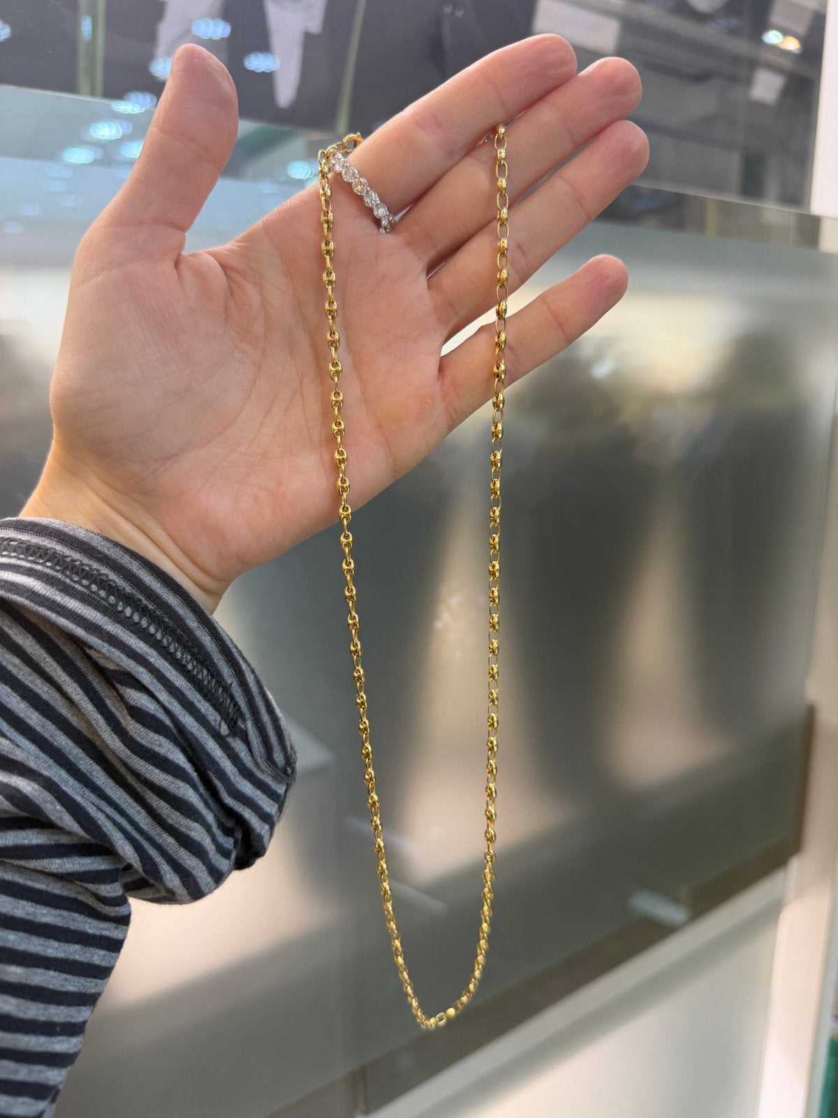 18KT Goud - 13.1 Gram - Ketting - KOFFIEBOON, Ophalen, Nieuw, Goud