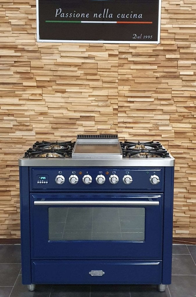 Luxe Boretti Majestic Fornuis 90cm konings blauw 5 pits, Niet ingevuld, 60 cm of meer, Niet ingevuld, Ophalen of Verzenden