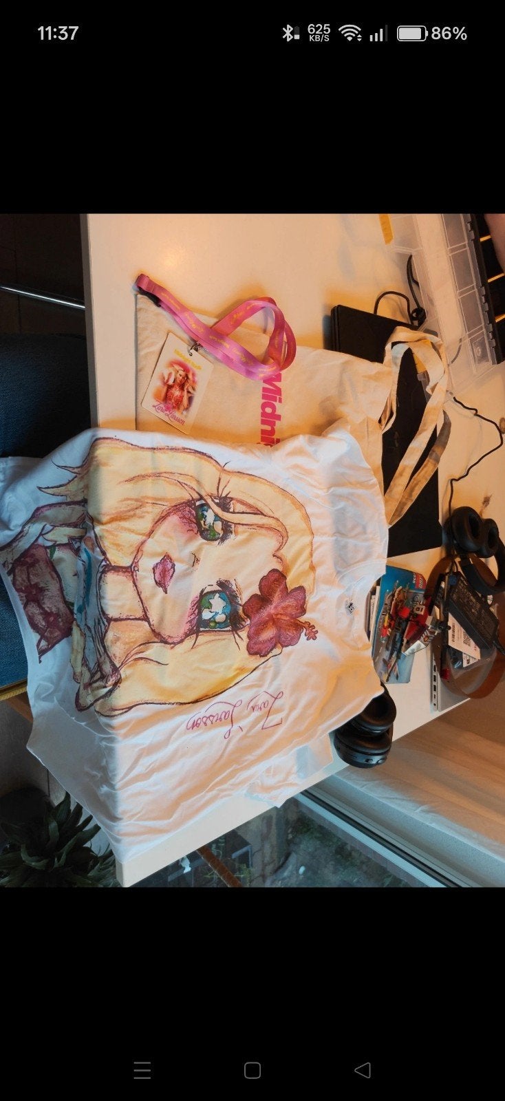 Midnight Sun Zara Larsson VIP T-shirt en tas, Zara Larsson, Wit, Maat 42/44 (L), Nieuw