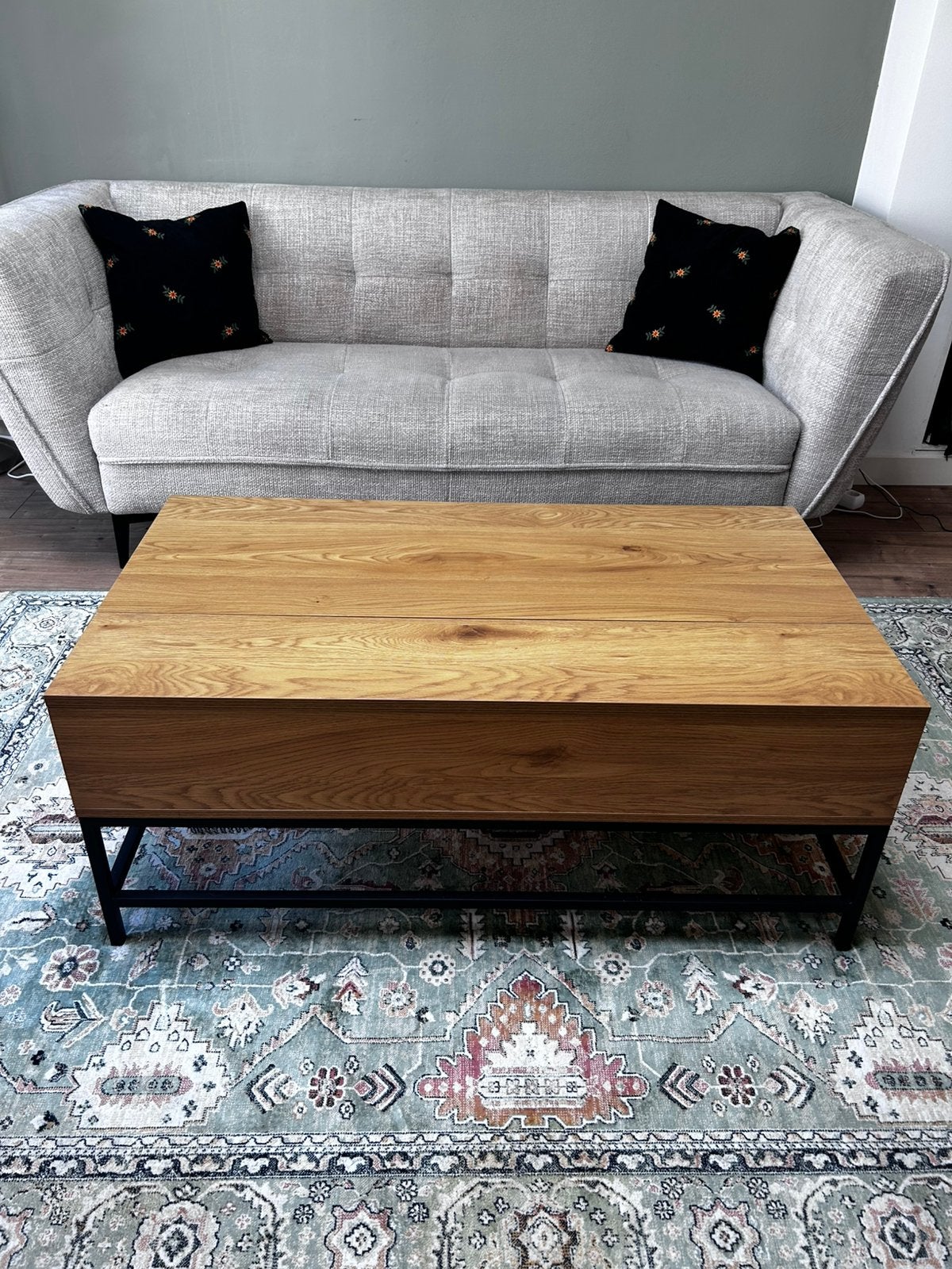 Salontafel 110x60 cm met opklapbaar blad & opbergruimte, Huis en Inrichting, Ophalen, Gebruikt, 100 tot 150 cm, 50 tot 100 cm