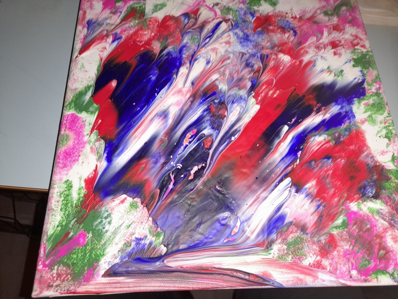 schilderij Acryl op doek de melting 30 bij 30 cm bieden, Ophalen