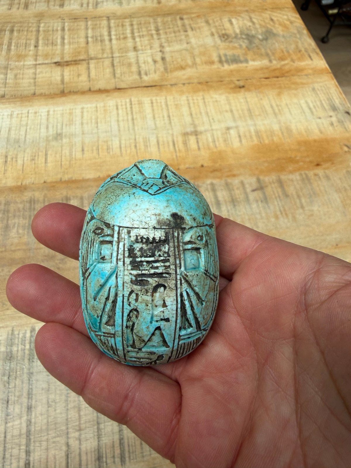 Egyptische Scarabee Amulet, Ophalen of Verzenden, Dier