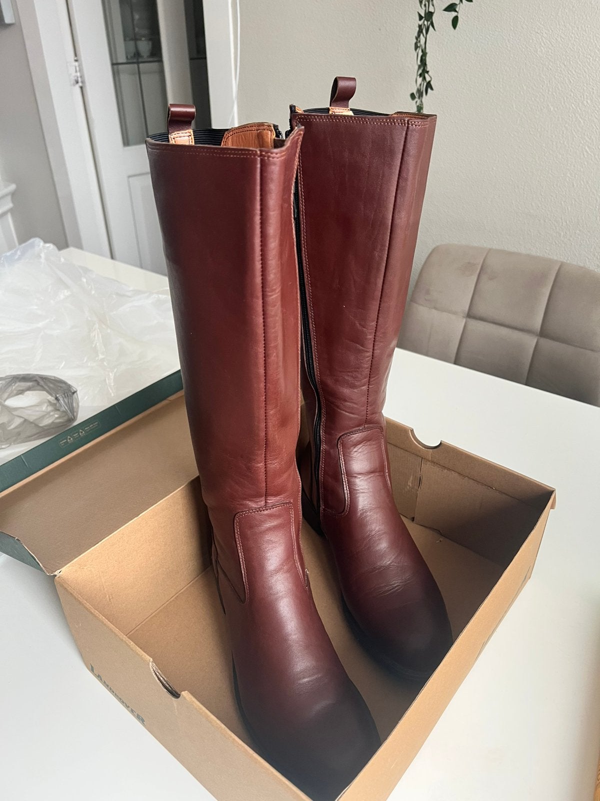 Leren dameslaarzen – maat 41, Kleding | Dames, Schoenen, Ophalen of Verzenden, Zo goed als nieuw, Hoge laarzen