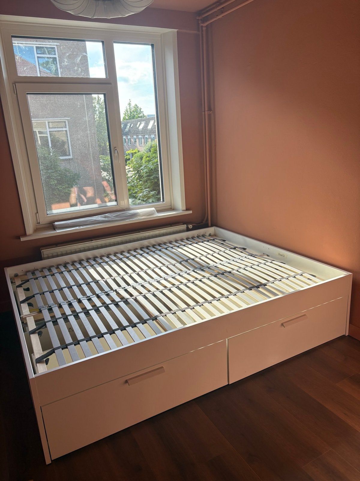 Ikea Brimnes wit 160x200, Huis en Inrichting, Slaapkamer | Bedden, Ophalen, Gebruikt, Wit, Tweepersoons