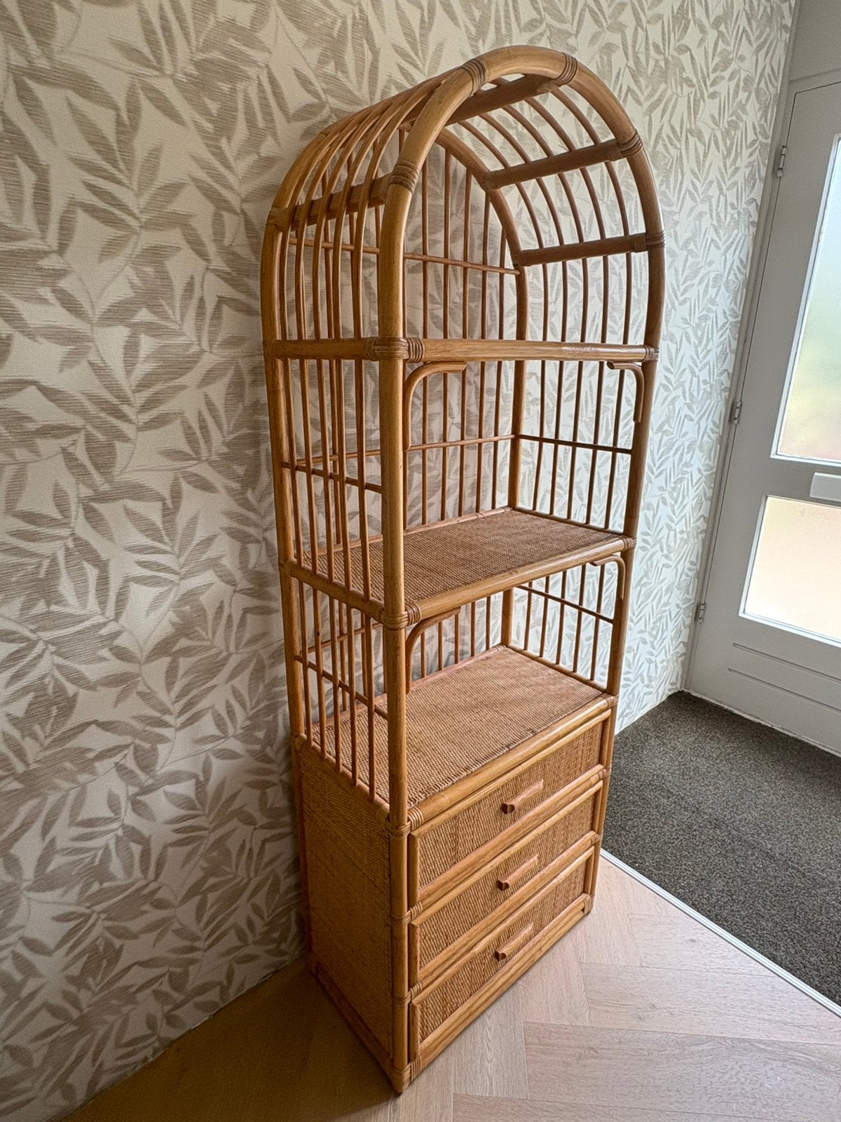 Prachtige vintage bamboe kast met lades uit de jaren 70, Ophalen of Verzenden, Zo goed als nieuw