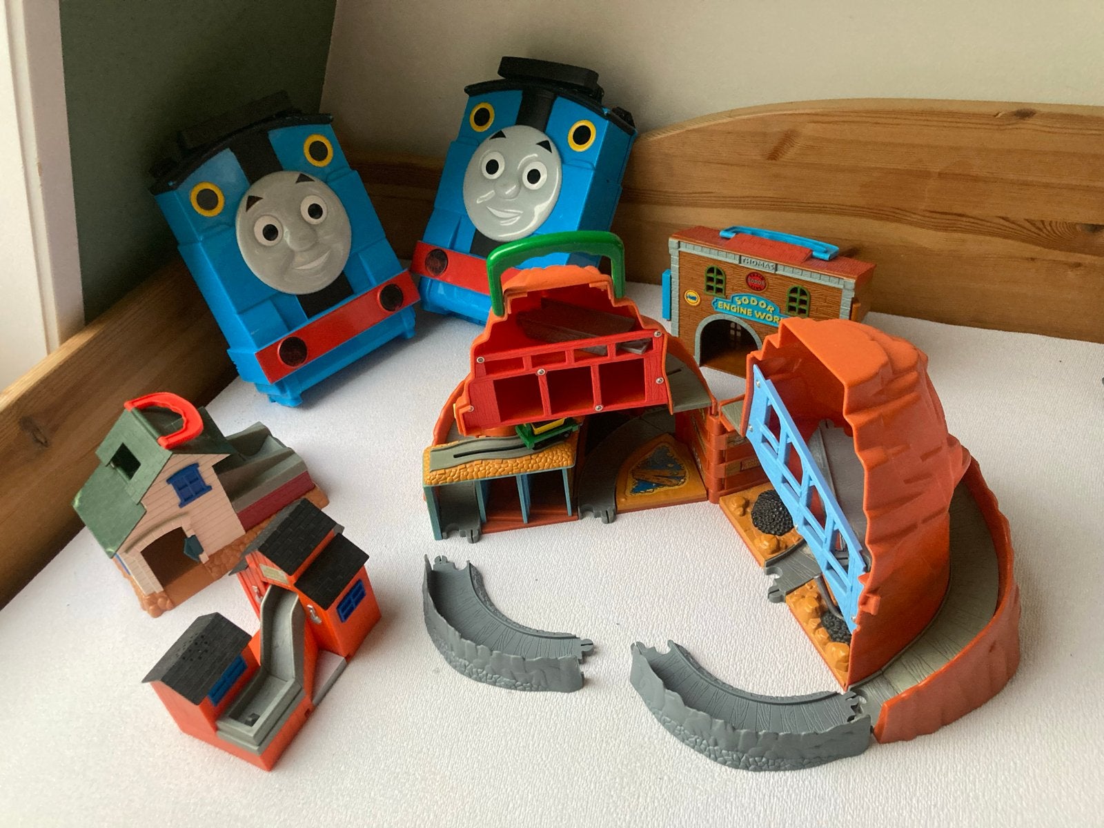 Thomas de Trein Speelset met Opbergkoffers, Ophalen of Verzenden, Gebruikt