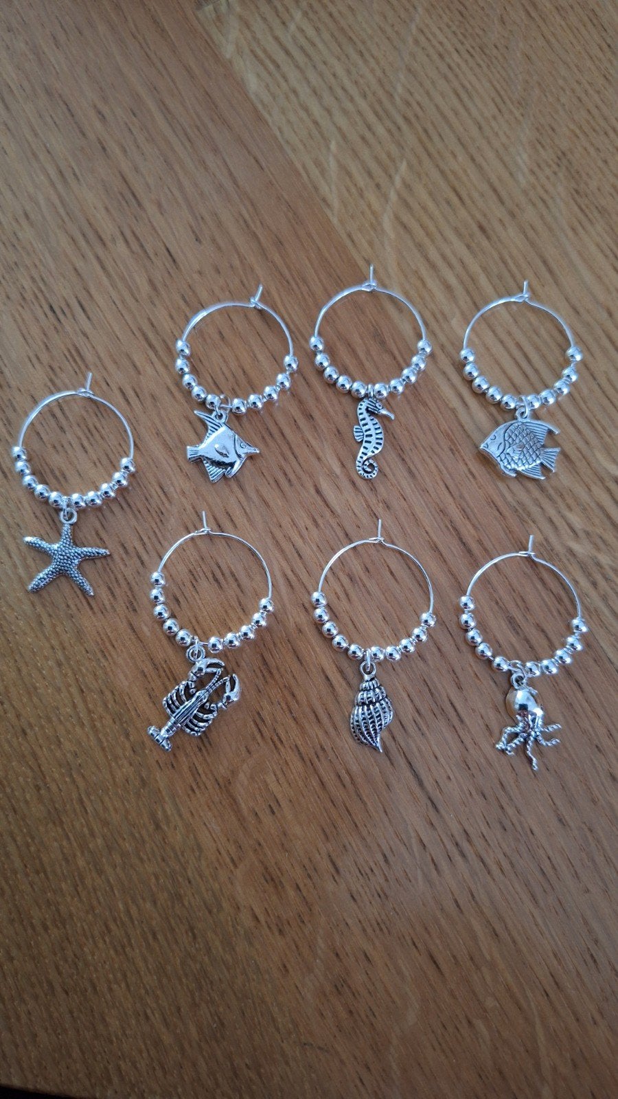 Glasvoet bedels met zeethema, Overige merken, Overige materialen, Nieuw, Ophalen of Verzenden