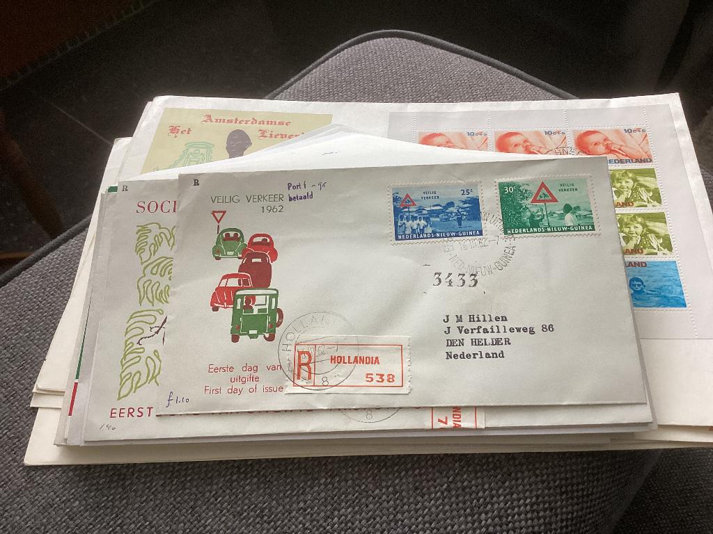No1395 Nederlands Nieuw Guinea E8 aangetekend Hollandia, Postzegels en Munten, Postzegels | Eerstedagenveloppen, Ophalen, Beschreven