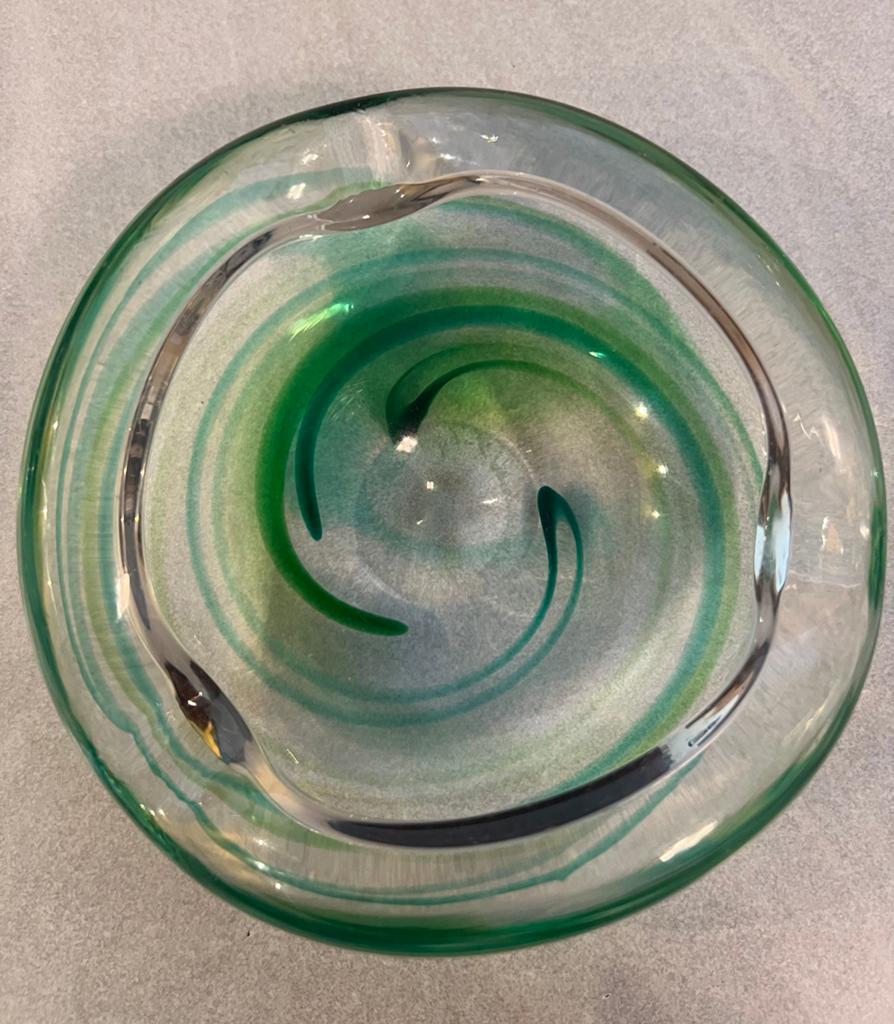 Max Verboeket asbak met groene spiraal, gesigneerd., Antiek en Kunst, Ophalen of Verzenden
