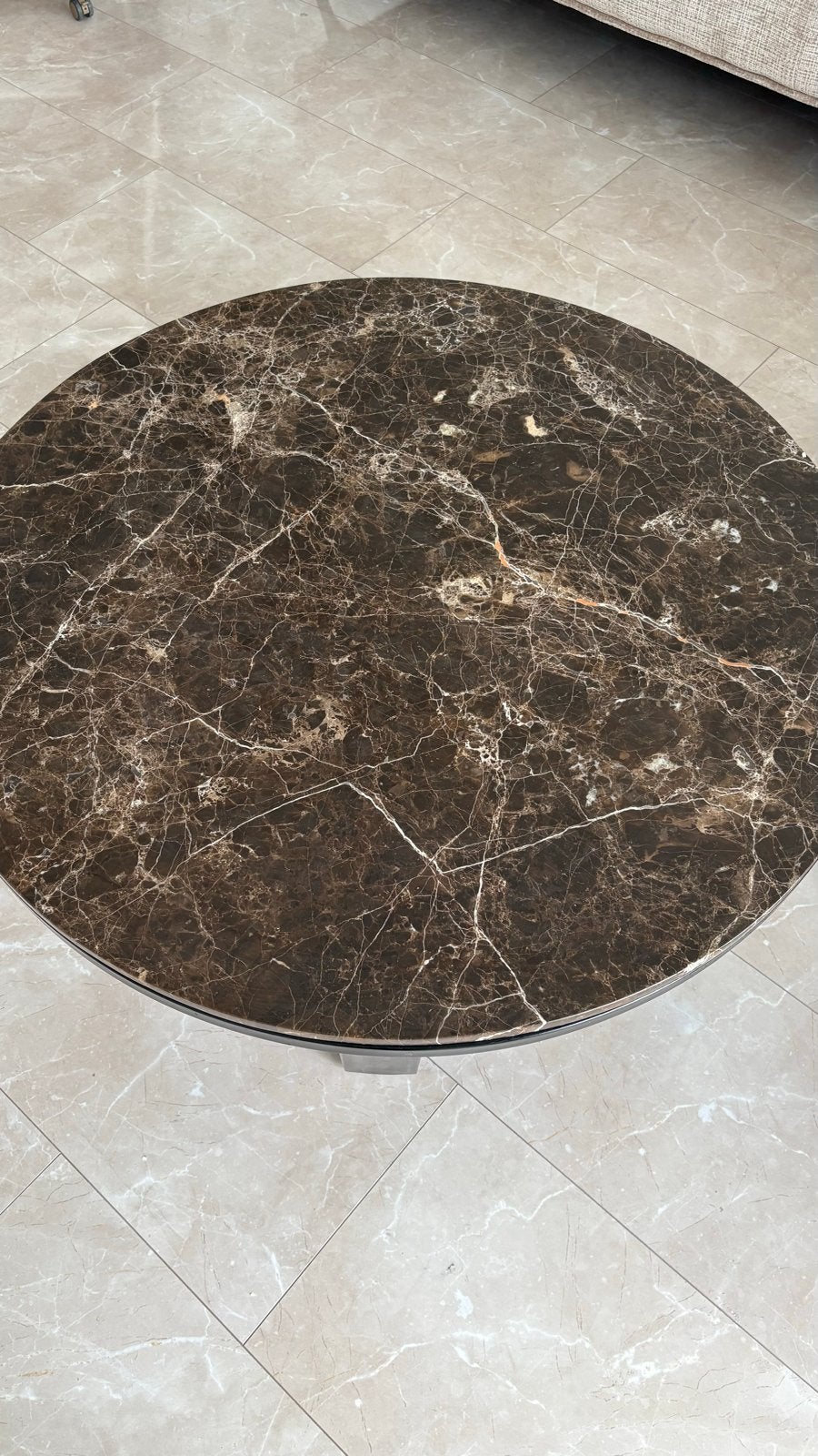 Ronde salontafel met marmerlook blad Richmond, Ophalen, Overige materialen, Gebruikt, Rond