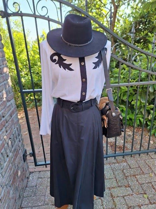 Western blouse, Maat 38/40 (M), Lilia Smith, Wit, Nieuw