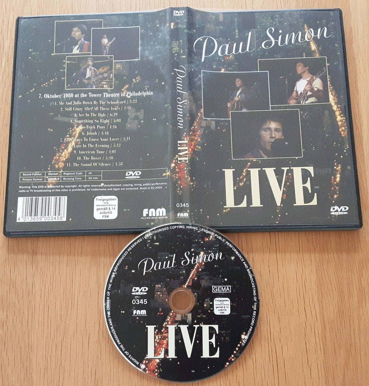 Paul Simon DVD Concertregistratie 7-10-1980 Philadelphia, Alle leeftijden, Ophalen of Verzenden, Concert, Gebruikt