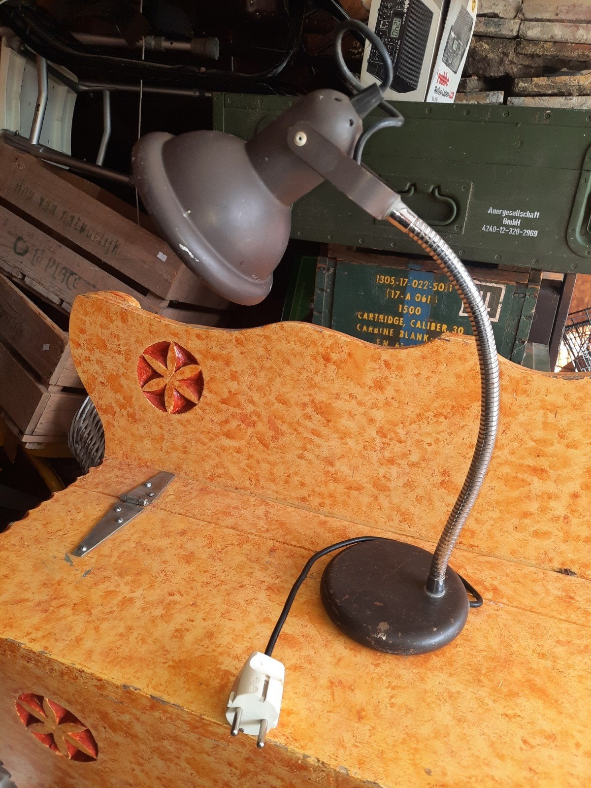 Vintage bureaulamp met flexibele arm, Ophalen of Verzenden