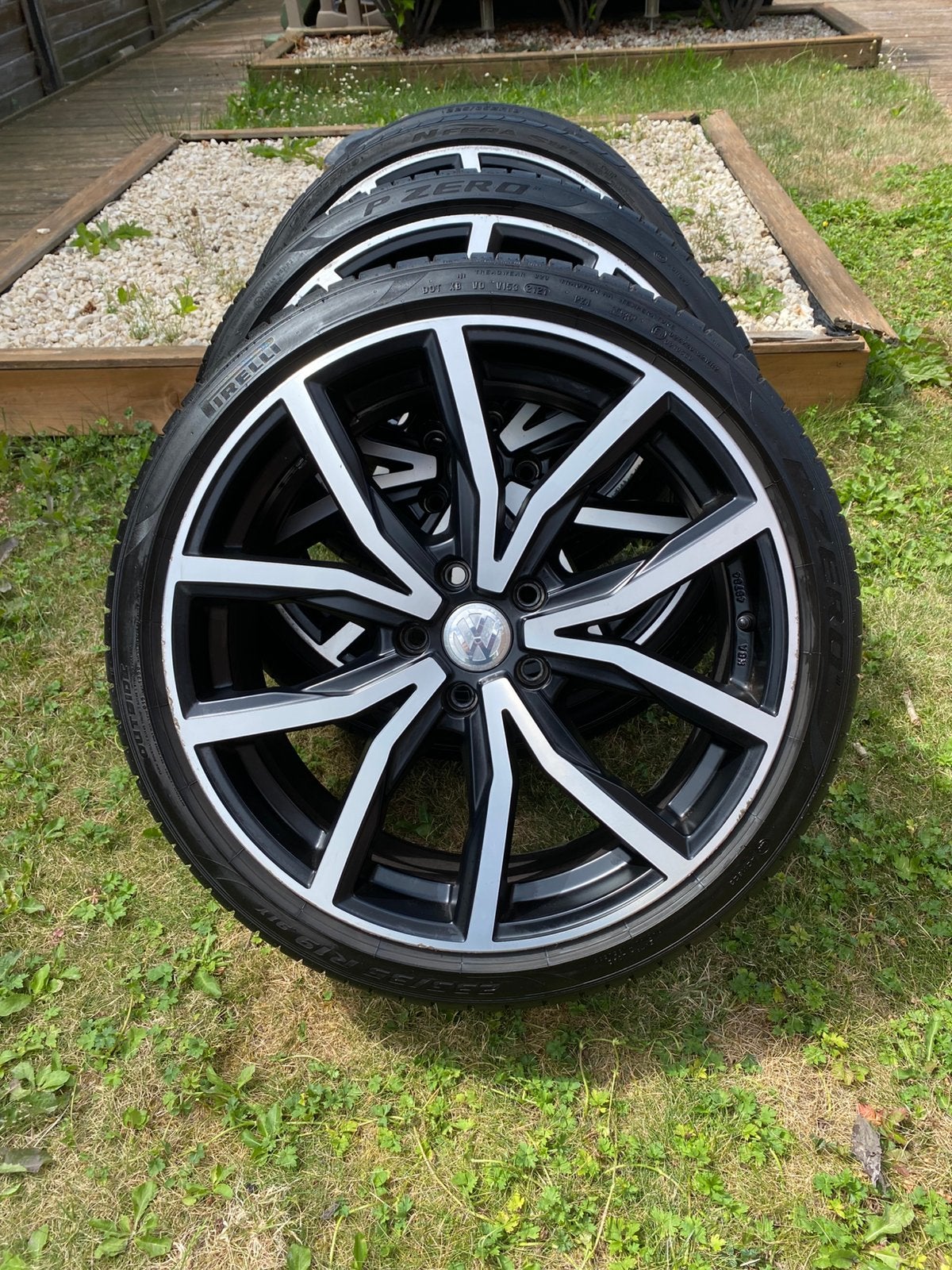Mooie VW 19” velgen(R.O.D) met goede Z.B.5X112, Gebruikt, Velg(en), 235 mm, Personenwagen
