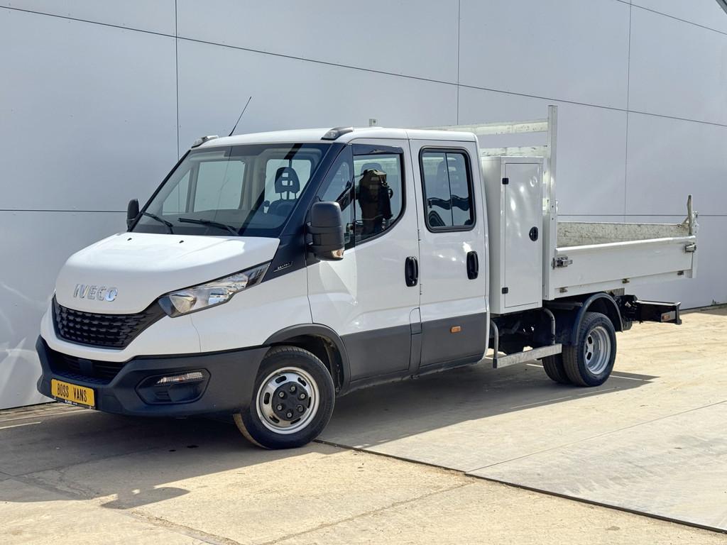 Iveco Daily 35C14 2.3 Kipper Dubbele Cabine Dubbellucht 3,5t, Auto's, Bestelauto's, Gebruikt, Zwart, Iveco, Wit