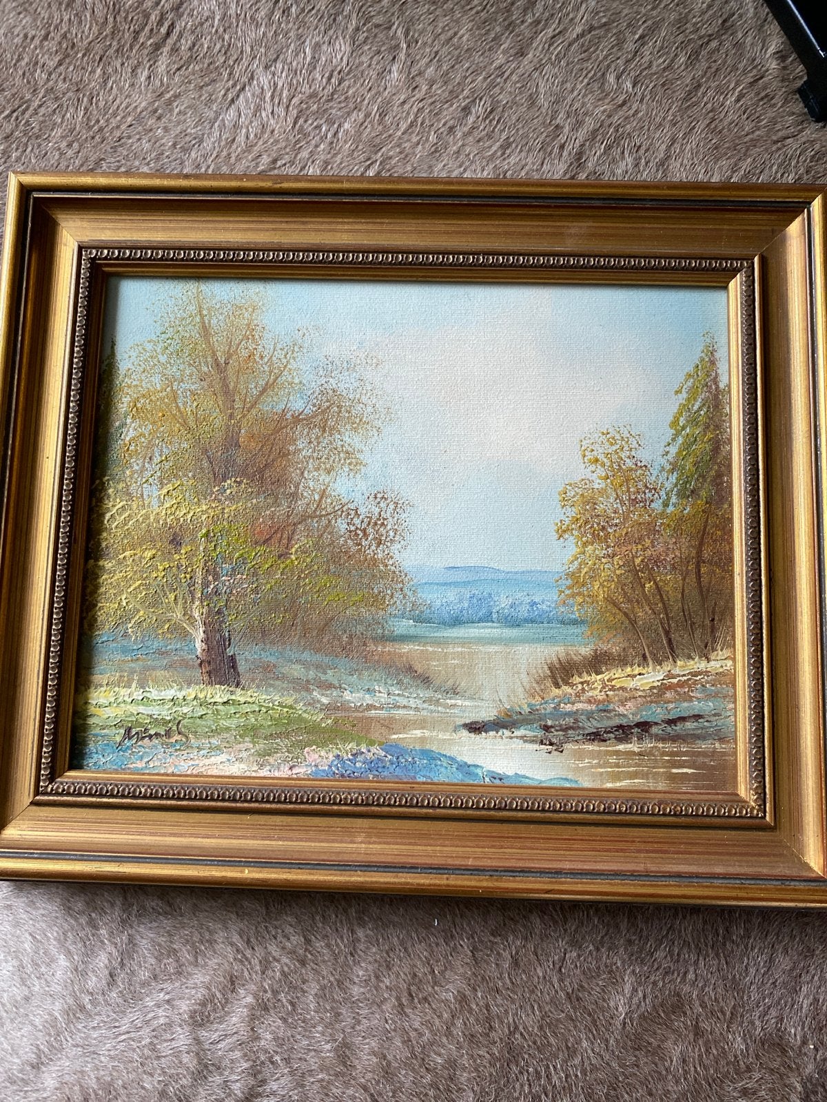 Schilderij Landschap Olieverf Ingelijst, Ophalen, Doek, Realistisch, Gesigneerd