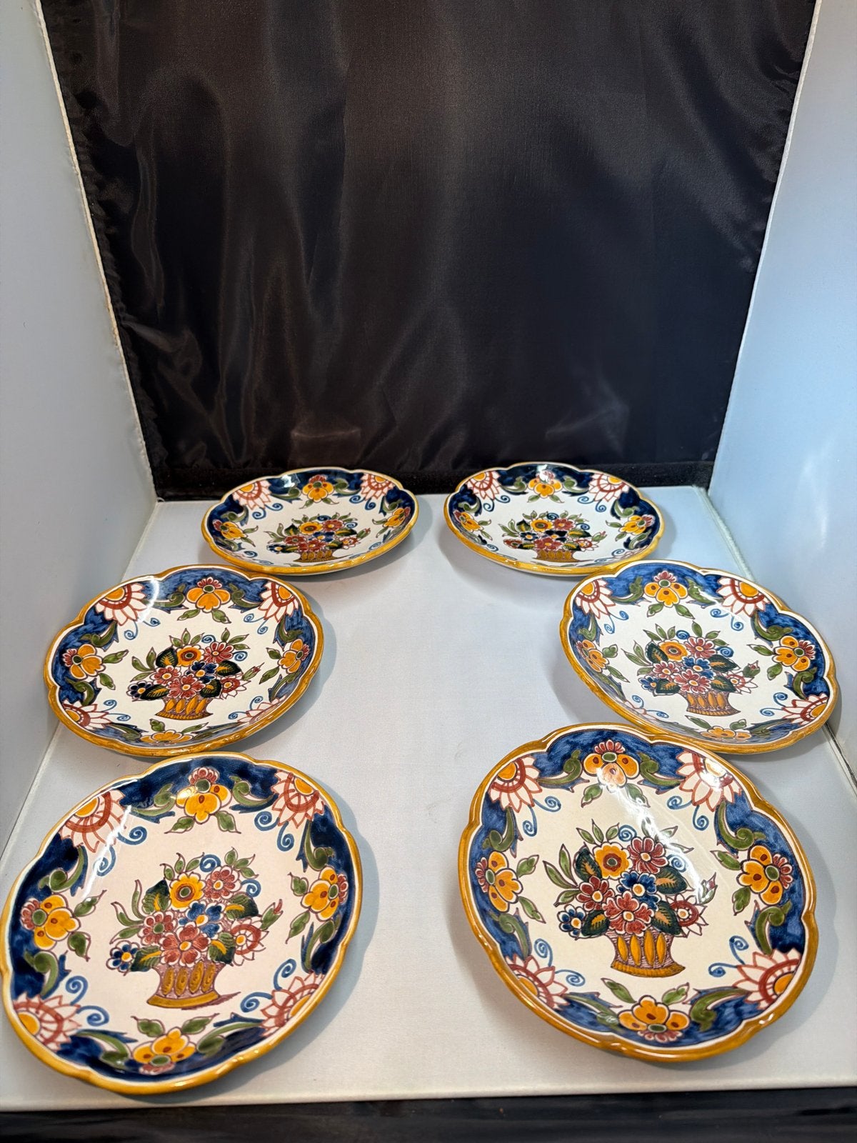 Set van Makkum 6 handgeschilderde decoratieve borden, Antiek en Kunst, Ophalen of Verzenden
