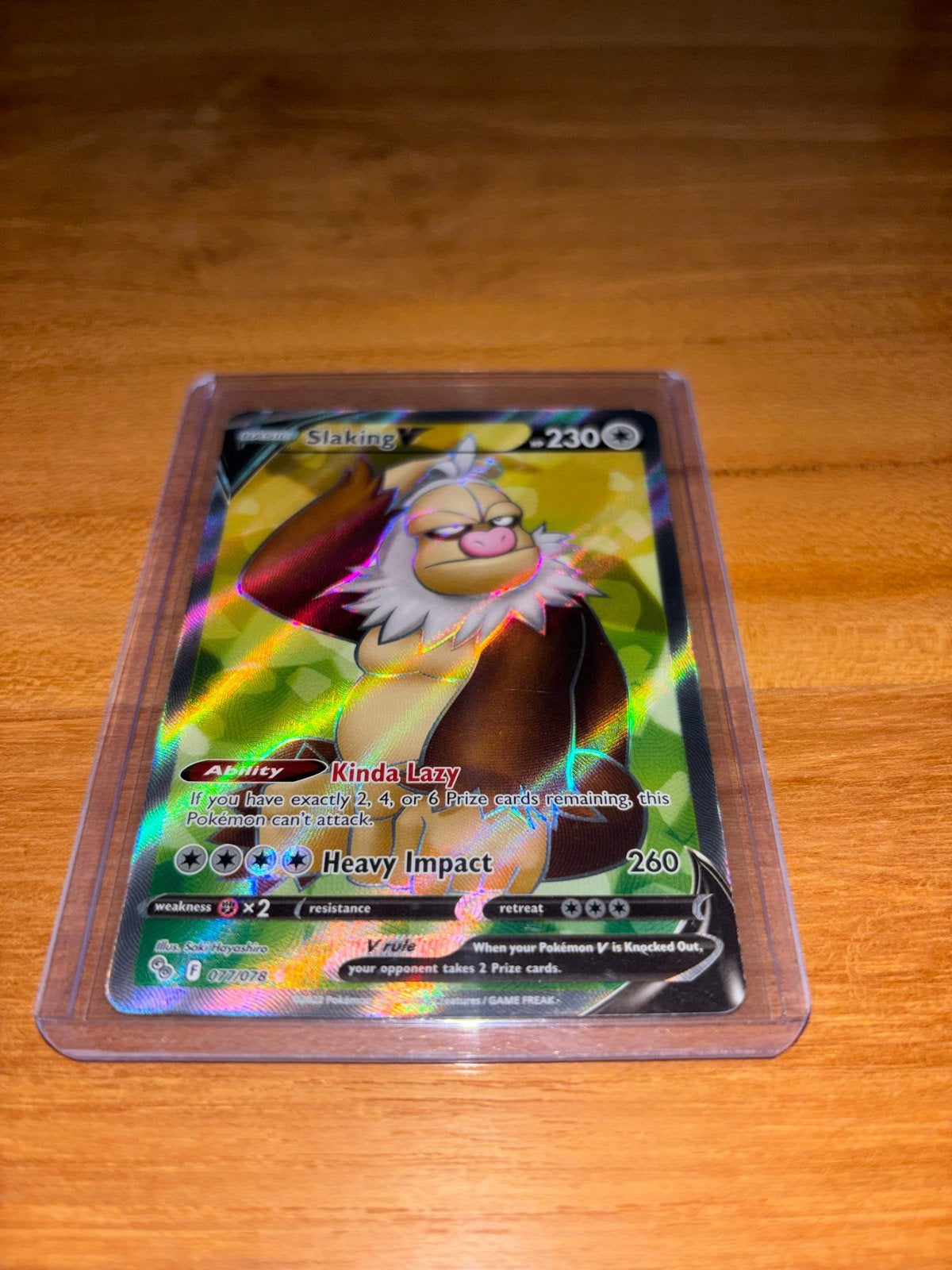 Slaking V Full Art Pokémon Kaart (077/078) - Zo goed als nie, Ophalen, Zo goed als nieuw, Losse kaart, Foil