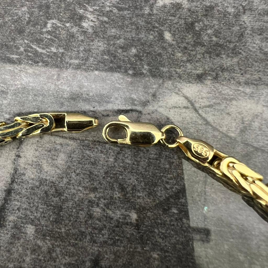 14k gouden armband koningsschakel italy, Ophalen of Verzenden, Zo goed als nieuw, Goud
