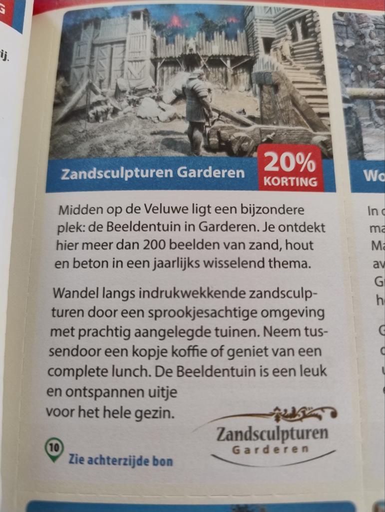 Korting Zandsculpturen Garderen., Drie personen of meer, Kortingsbon