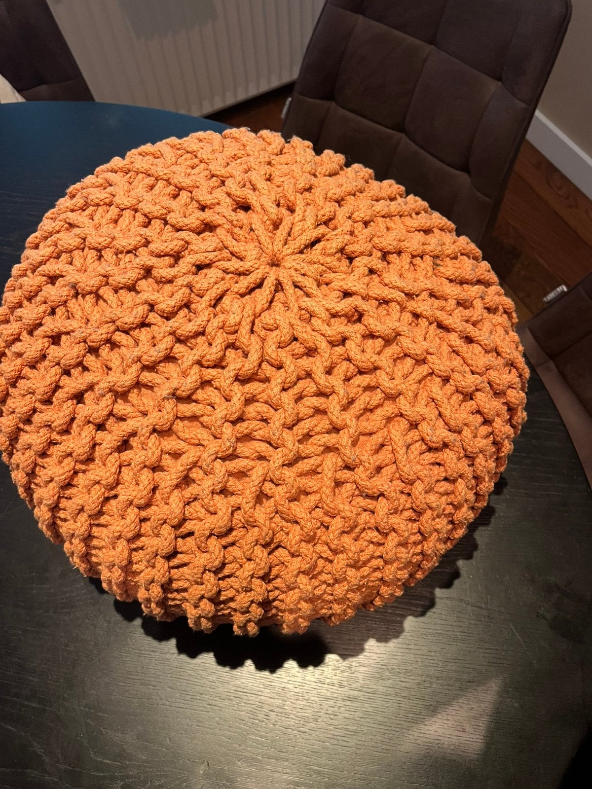 Terracotta / oranje woonaccessoires, kandelaars, kaars, poef, Ophalen, Gebruikt