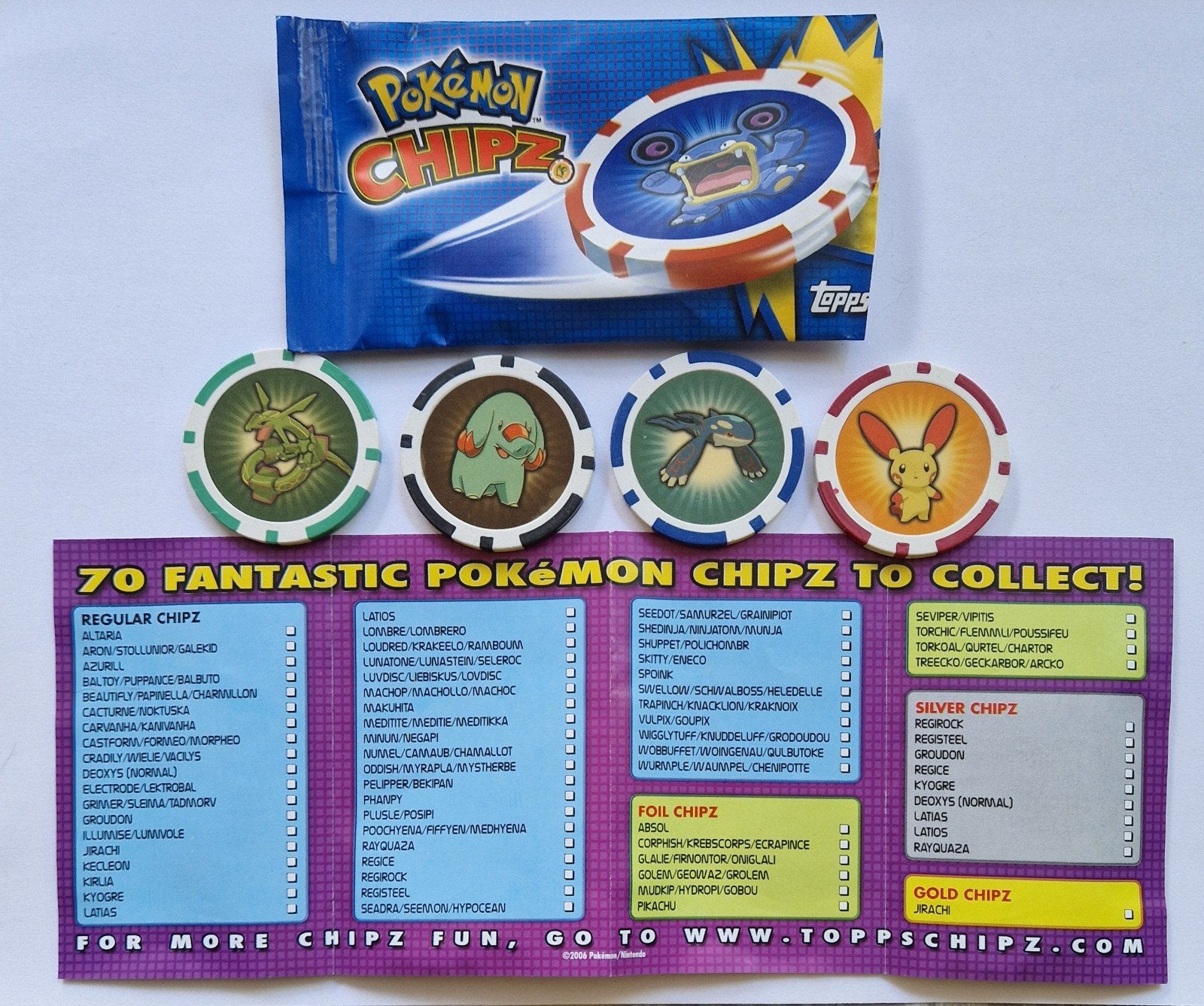 Topps Pokémon Chipz uit 2006, Ophalen of Verzenden, Zo goed als nieuw