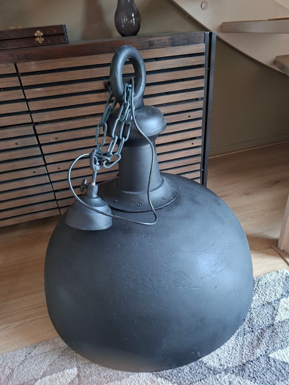 Zware Industriële Hanglamp - Gegoten Aluminium Ø 72cm, Ophalen of Verzenden, Zo goed als nieuw, Metaal, Industrieel