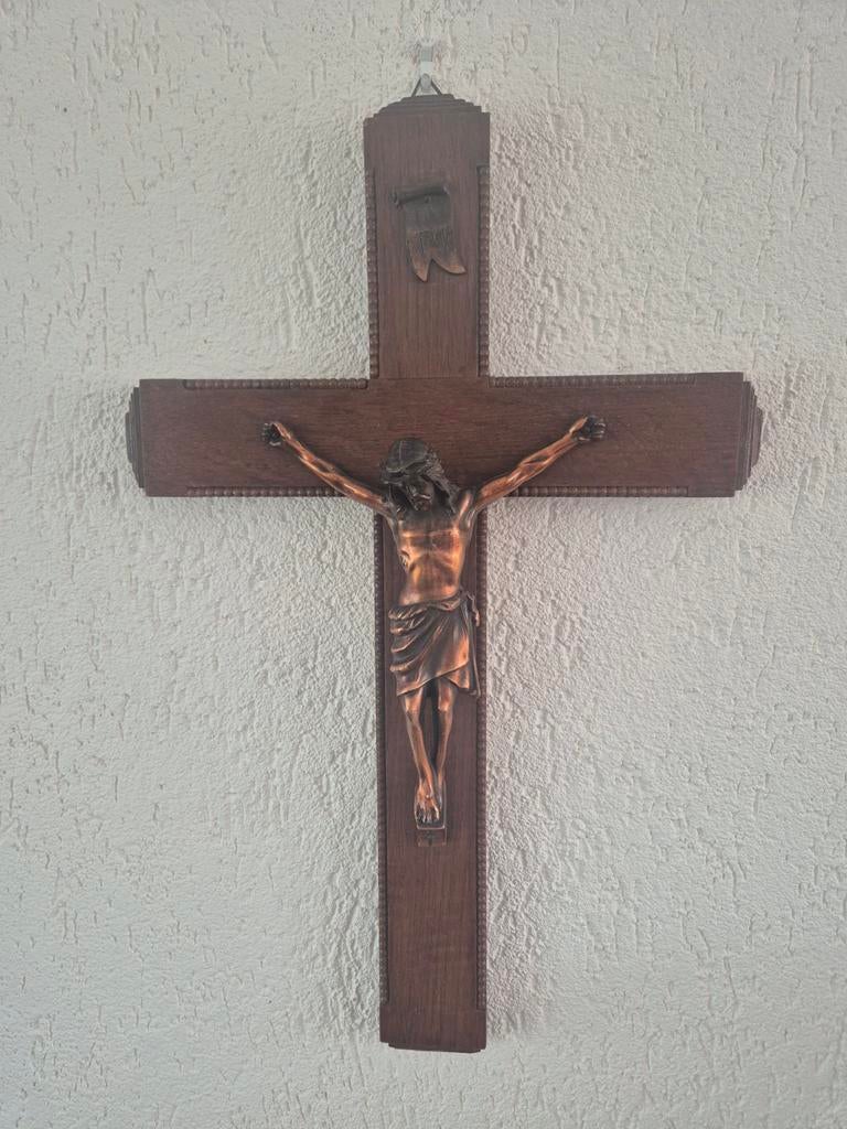 Jezus aan het kruis. Mooi, gaaf en oud., Ophalen, Zo goed als nieuw, Beeld(je)