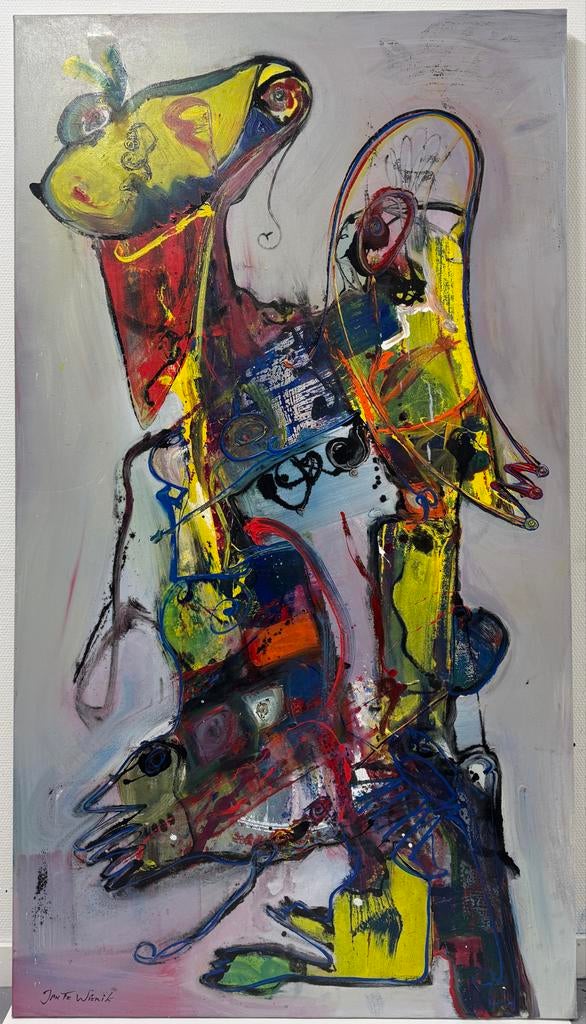 Schilderij Jan te Wierik acryl 100 x 180cm, Antiek en Kunst, Ophalen of Verzenden